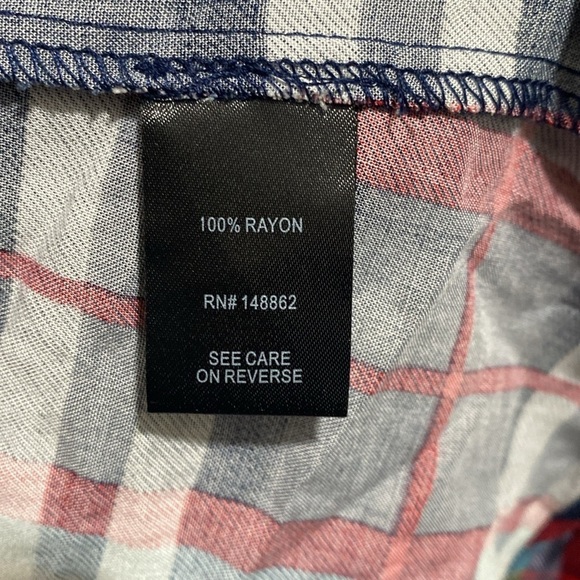 Torrid Maxi Kimono - Challis Plaid Red & Blue Size 00 - Picture 4 of 7